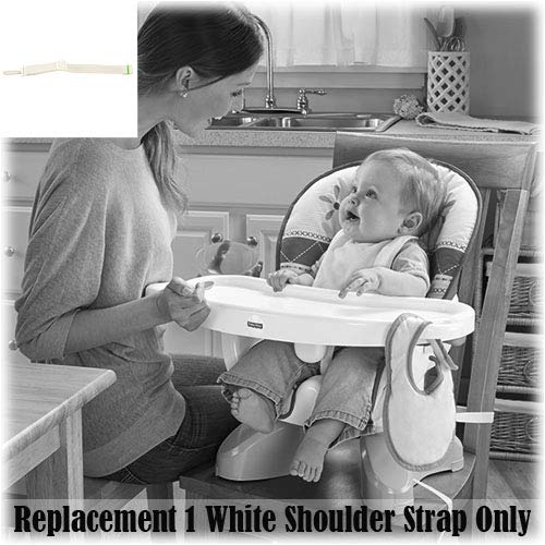 Replacement Part For High Chair - Fisher-Price Space Saver High Chair Sunny Flower Bgb27 ~ Replacement 1 White Shoulder Strap