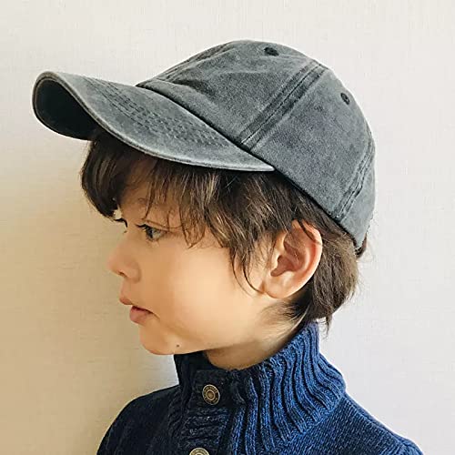 Kids Solid Cotton Baseball-Hat - Baby-Boys Washed Cotton Baseball Hats Toddler Infant Baseball-Cap For 2-7 Years (Navy, 2-7Years