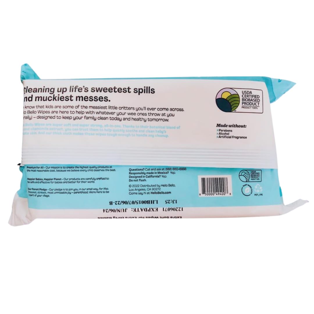 Hello Bello Baby Wipes 60 Ct (4-Count)