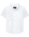 The Childrens Place Baby Boys And Toddler Boys Short Sleeve Oxford Button Down Shirt, White, 6-9 Months