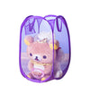 Portable Small Mesh Laundry Hamper Foldable Nursery Storage Basket For Baby Clothes Kids Toy Pop Up Camper Hampers Purple