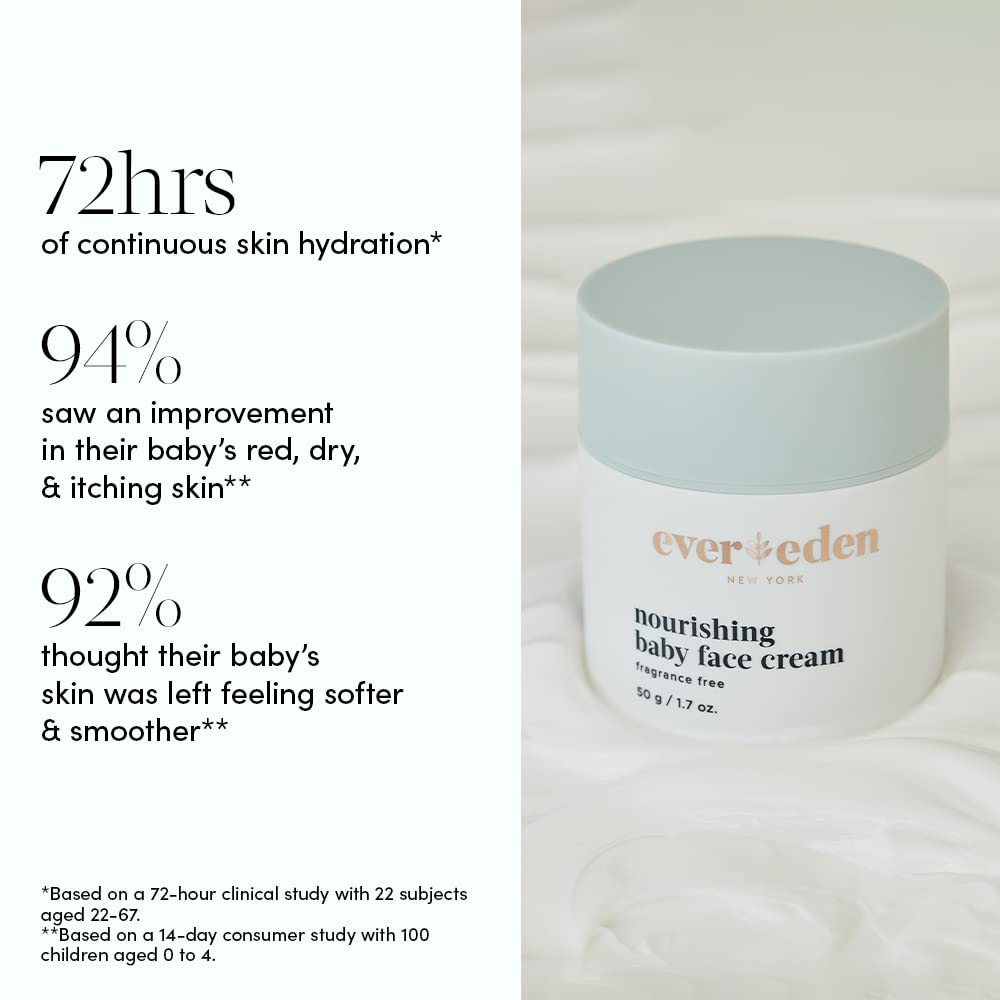 Evereden Nourishing Baby Face Cream 1.7 Oz. | Non-Toxic And Fragrance-Free Baby Face Lotion | Rich, Non-Greasy Baby Moisturizing