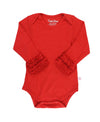 Rufflebutts Ruffled Long Sleeve Layering Bodysuit - Red - 0-3 Months