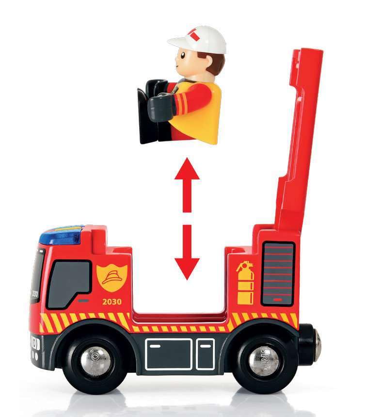 Brio 33815 Rescue Firefighter Set | 18 Piece Train Toy with a Fire Truck, Accessories and Wooden Tracks for Ages 3 and Up