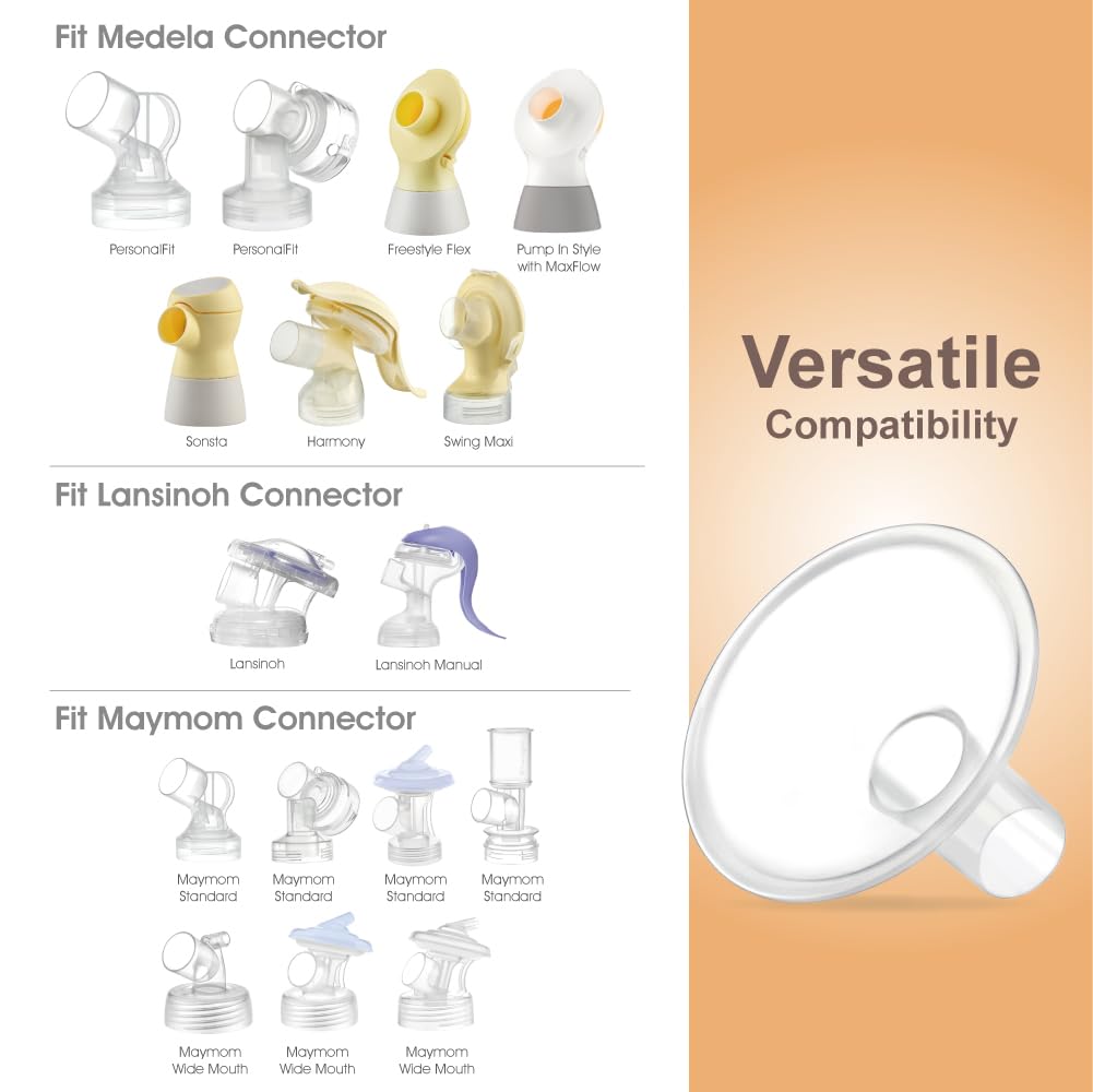 Maymom Myfit 16 Mm Small Shields, Compatible With Medela Breast Pump- Personalfit, Freestyle, Harmony, Maxi, Flex Connector, Con