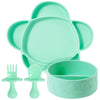 Grabease Baby Plates And Bowls Set - Essential Baby-Led Weaning Supplies For Portion Control And Self-Feeding - Suction Bottoms