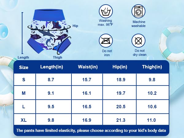 Moomoo Baby Swim Diapers 3 Pcs Waterproof Reusable Swim Diapers For Baby Girls And Boys Swim Lesson 5T