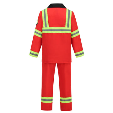 Hapnbcele Firefighter Costume For Kids Fire Fighter Costume Dress Up Set With Hat Jacket Pants Badge Belt Axe Fire Extinguisher