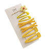 7 Piece Flower Hair Clips Set, Decorative Barrette Bobby Pin Collection for Women and Girls, Sweet Hair Accessories (Yellow)