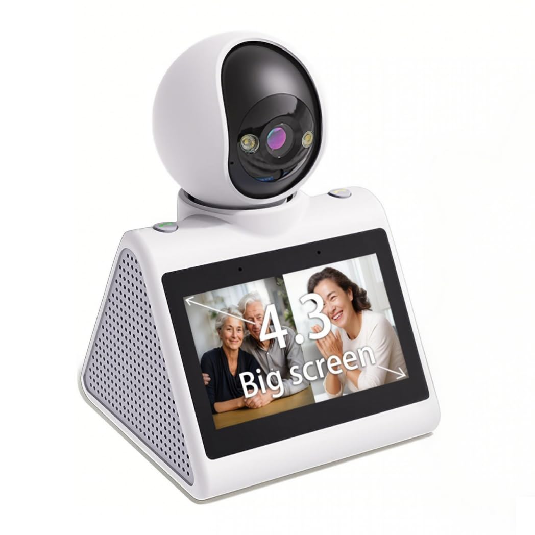 KEENLUK Home Security Camera with 4.3 Screen, Two Way Video Call Function for Elderly, Baby and Pets, 1080P HD with Motion Detec