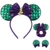 Zhezesmila Mermaid Accessories: Mini Mouse Ears Headband, Green Scrunchies, Princess Party Decorations For Girls