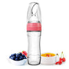 Matyz Silicone Baby Food Dispensing Spoon (Pink, 4Oz / 120Ml) Squeeze Feeder With Spoon - Spoon Bottle For Baby - Baby Spoon Fee