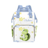 YallLocoMo Custom Name Diaper Bag Backpack Gift Cute Stars Cloud Sea Turtle Multifunction Travel Backpack Nappy Bag Daypack for