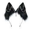 Vigvan Handmade Wolf Fox Ears Animal Cosplay Cute Head Accessories For Halloween (Chain Black)