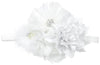 My Lello Baby Headband Shabby Fabric Flower Cluster Stretchy Elastic White