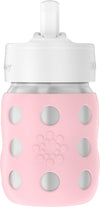 Lifefactory 8-Ounce Stainless-Steel Vacuum-Insulated Wide-Neck Baby Bottle With Straw Cap, Desert Rose, Ls2241Wdr4