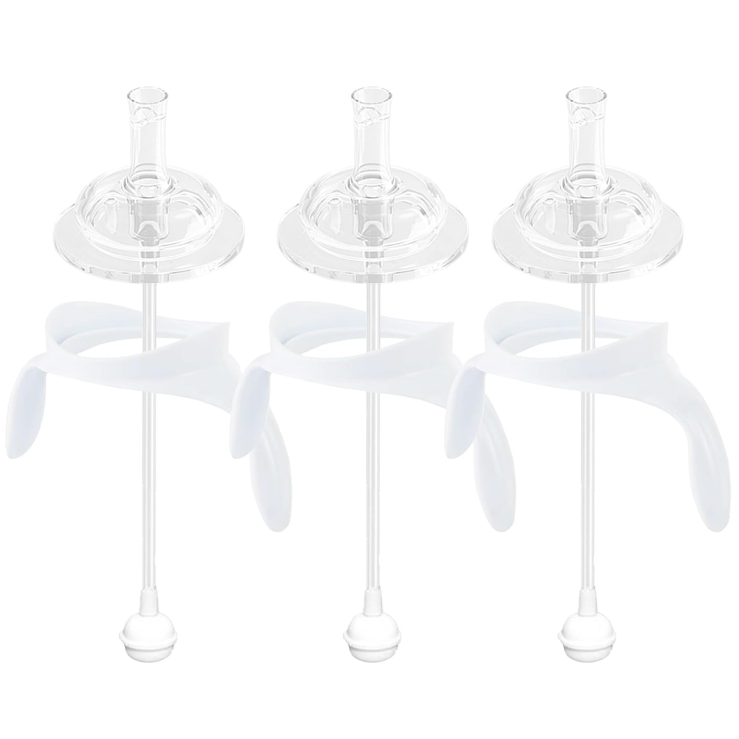 Straw Sippy Cup Conversion Kit for Philips Avent Anti-Colic Baby Bottles, Soft Top and Weighted Straw Transition Kit with Handle