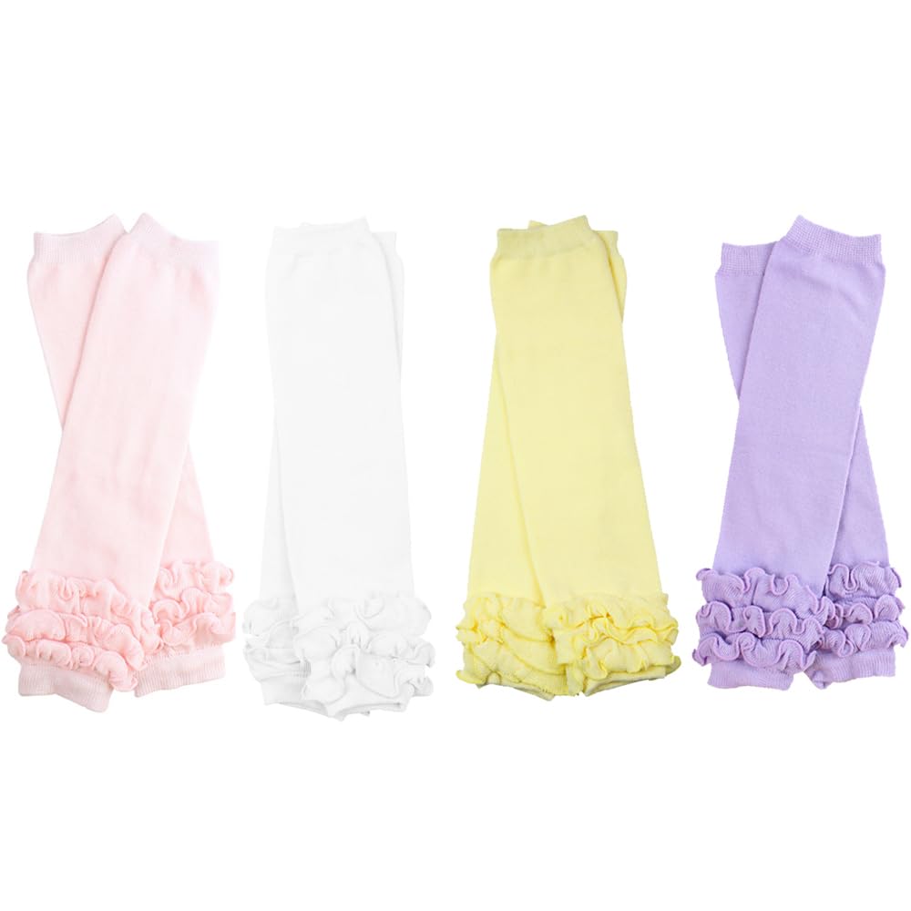 Judanzy Newborn 4-Pack Baby Leg Warmers (Newborn- 12 Pounds) (Preppy Girl)
