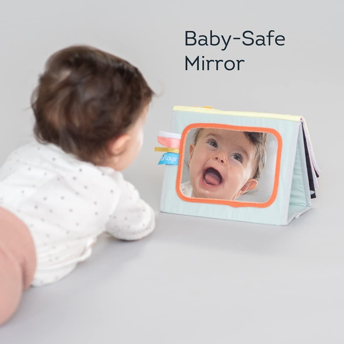 Taf Toys Savannah Infant Tummy-time Soft Crinkle Activity Book with Huge Baby Safe Mirror, 3D Activities, Textures and a Soft Ba