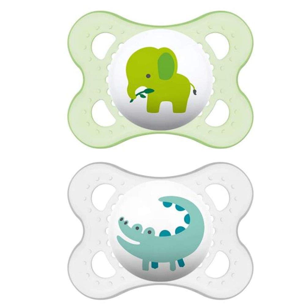 MAM Pacifiers, Baby Pacifier 0-6 Months, Best Pacifier for Breastfed Babies, Animal Design Collection, Unisex, 2-Count