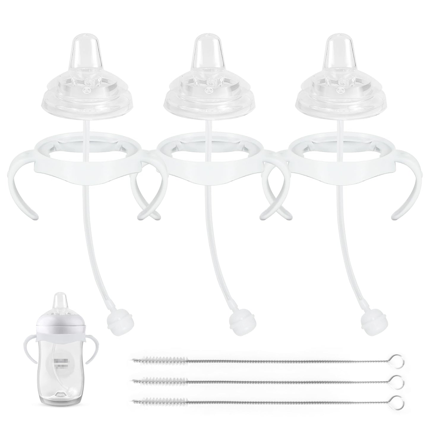 Sippy Cup Soft Conversion Kit for Philips Avent Natural Baby Bottle, Toddler Transition Kit with Silicone Sippy Spout Nipple, We