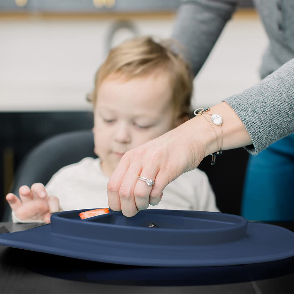 Bazzle Baby Anchor Silicone Suction Plate And Mat, Bpa Free, Divided Sections, 3 To 36 Months (Cranberry)