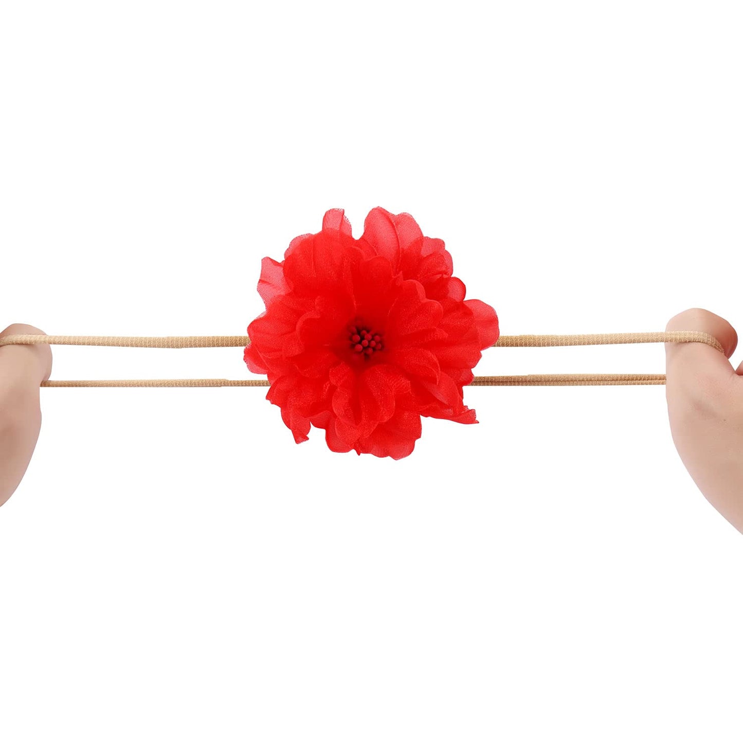 Cinaci 18 Pack Colorful Daisy Rose Flower Hair Bows Chiffon Flowers Baby Headbands Handmade Floral Bow Elastic Stretchy Nylon Ha