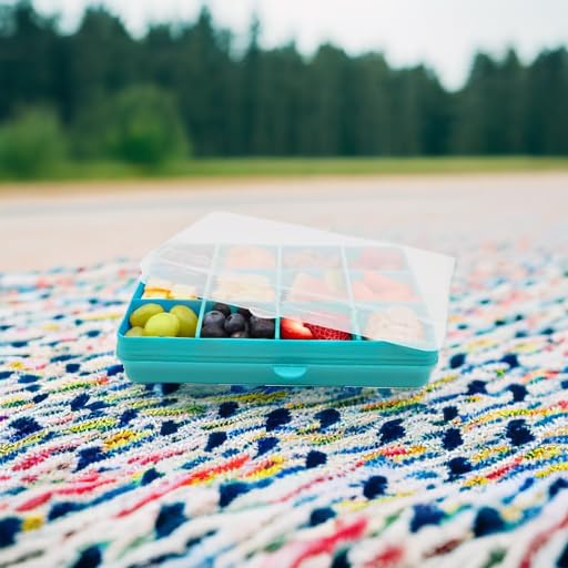 Melii Snackle Box - 12-Compartment Divided Snack Container, Bpa-Free Food Storage, Removable Dividers, Perfect For Kids Snacks,