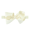 Rufflebutts Girls Ivory Bow Headband - One Size
