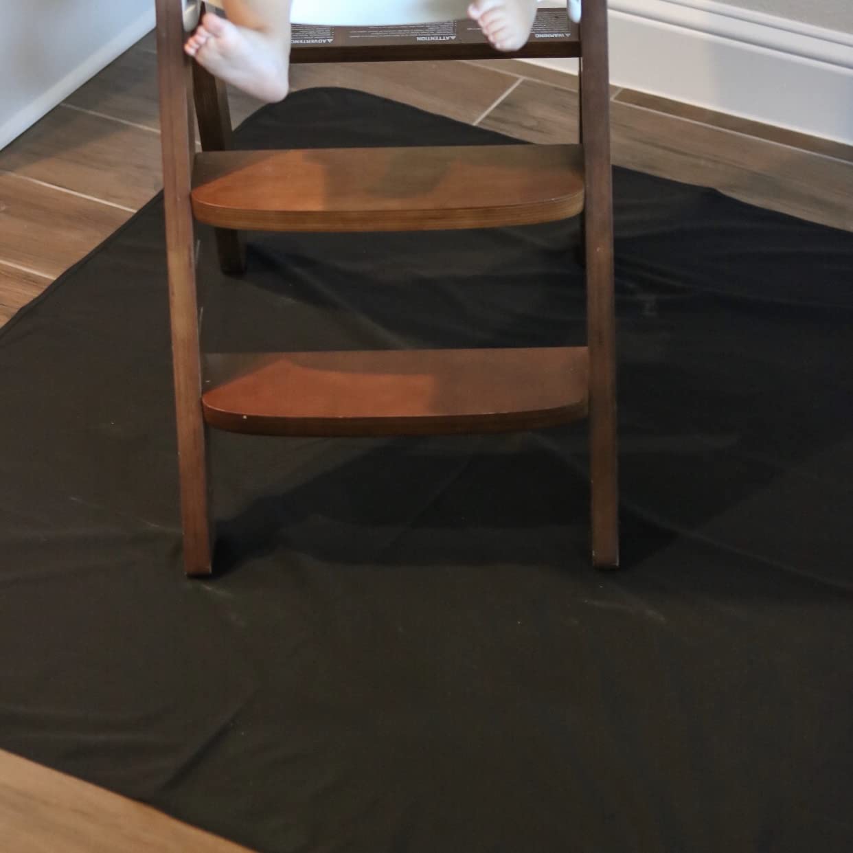 Bapronbaby Minimalist Black Splash Mat - Waterproof Catch-All For Under High Chairs, Floors, Tables, Playtime Or Arts & Crafts -