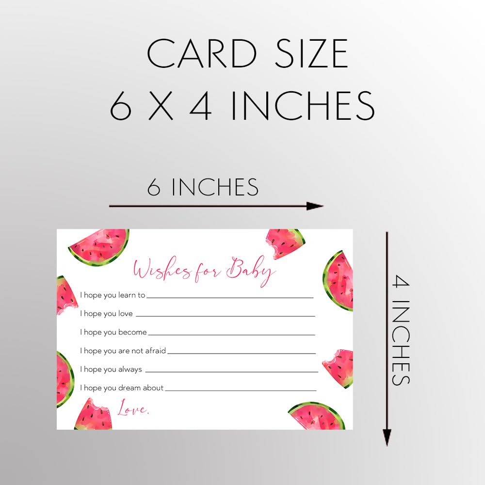 Watermelon Baby Shower Wish For Baby Cards Baby Shower Game Activity Summer Soiree Pool Party Bbq Babyq Fruit Wishes (24 Count)
