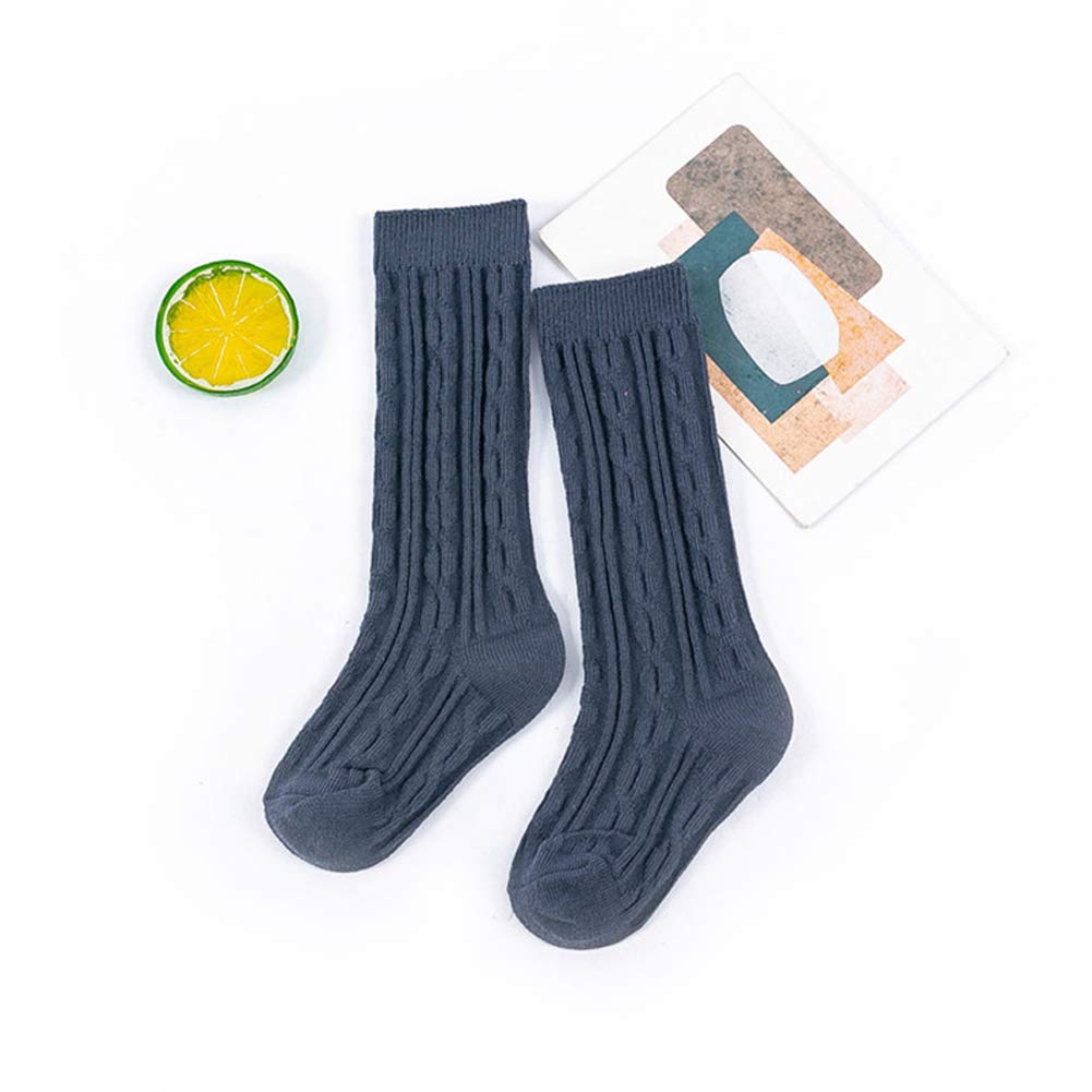 Zumou Toddler Knee High Socks 8 Pairs Baby Little Girls Cable Knit Cotton Stockings 0-5T (0-12 Months, Assorted 8-Pack)