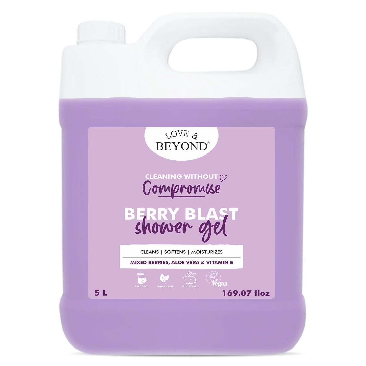 Love & Beyond Berry Blast Body Wash 5 Litre Refill Can - Liquid Soap For Body Wash - Shower Gel Refill Pack - Gentle & Mild Frag