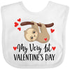 Inktastic My First Valentines Day Baby Sloth Baby Bib White 39C36