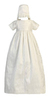 Silk Heirloom Gown With Two Hats (Boy And Girl) Christening Baptism Special Occasion Family Outfit With Two Matching Hats - Xs (