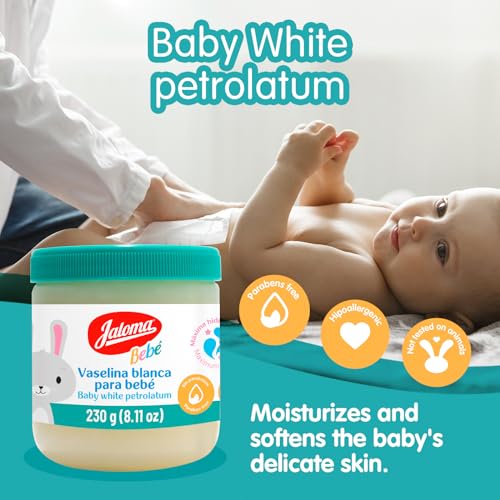 Jaloma Baby Petrolatum, Baby Vaseline Moisturizes And Softens Baby Skin, 8.11 Oz Jar