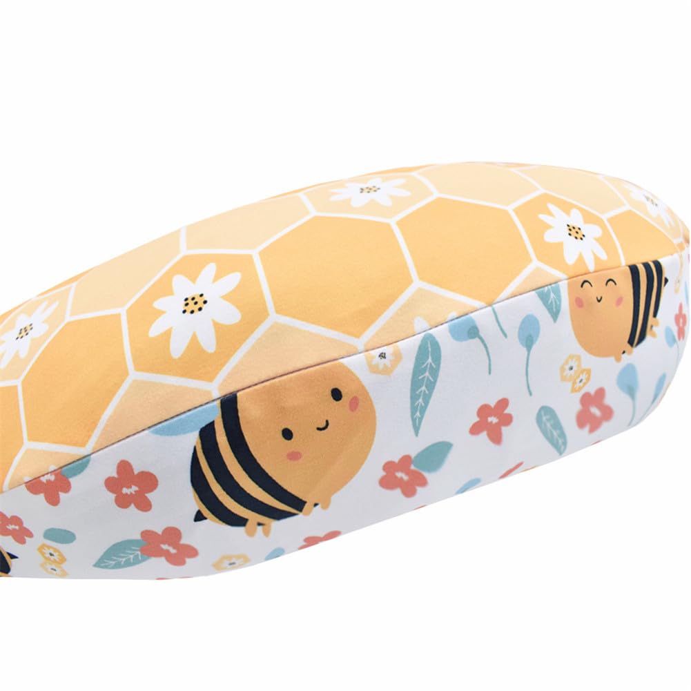 Bxuanw Nursing Pillow Cover Stretchy Pillow Slipcovers For Breastfeeding Moms Two-Sided Design (Bee Combination)