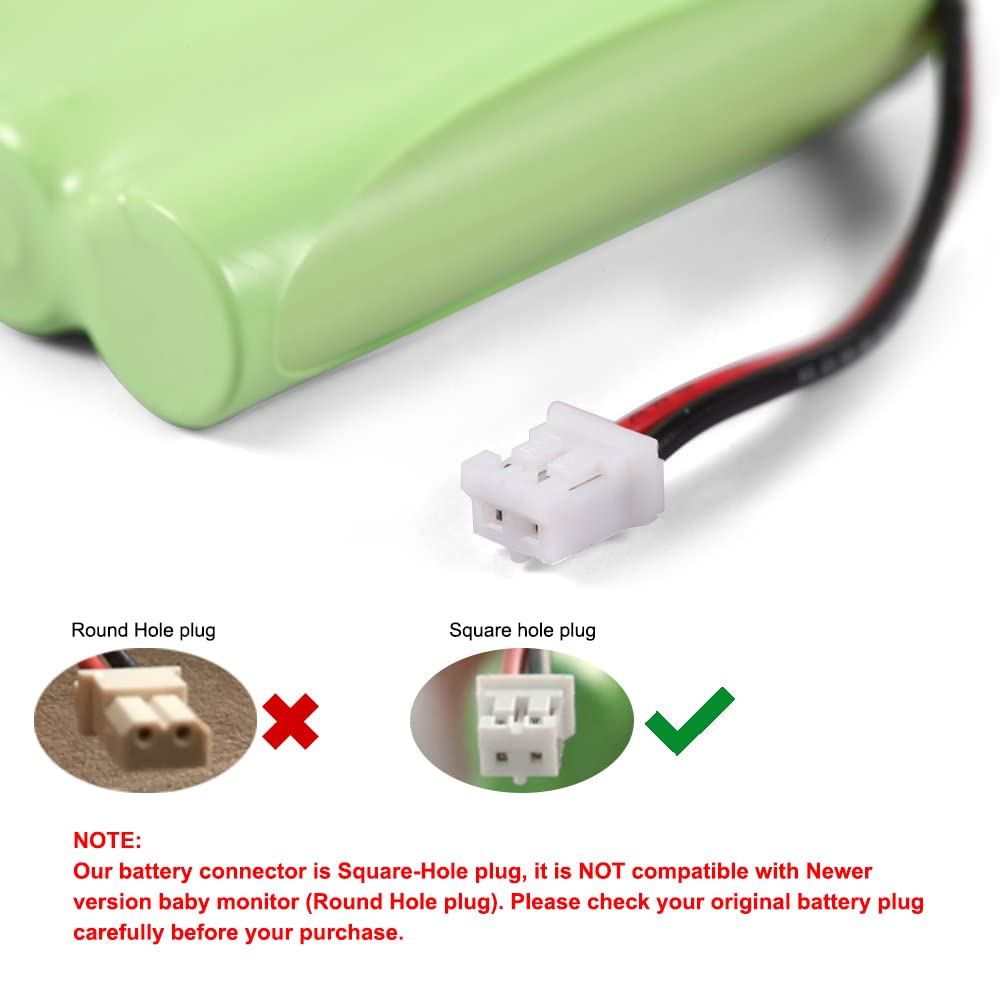 Bakth 900Mah 3.6V Ni-Mh Square-Hole Plug Battery For Motorola Mbp33 Mbp33S Mbp33Pu Mbp35 Mbp36 Mbp36S Mbp36Pu Mbp41 Mbp43 Baby M