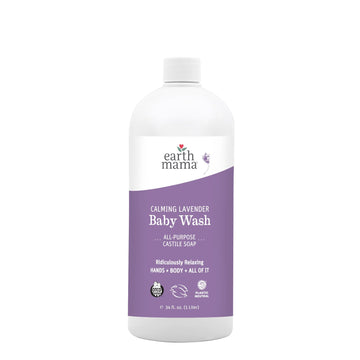 Earth Mama Baby Wash Foaming Hand Soap, Organic All-Purpose Lavender Body Wash For Sensitive Skin, Castile Soap With Coconut Oil