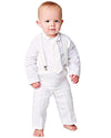 One Small Child Landen 18M Baby Suspender Outfit White