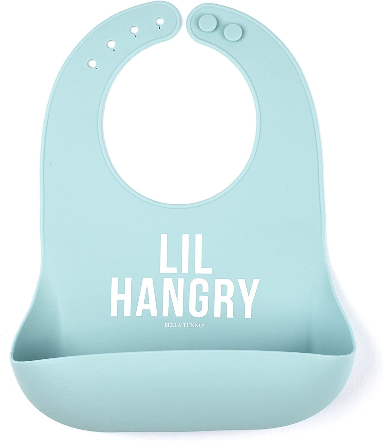 Bella Tunno Wonder Bib - Adjustable Silicone Baby Bibs for Girls & Boys, Durable and Waterproof BPA Free Silicone, Lil Hangry,On