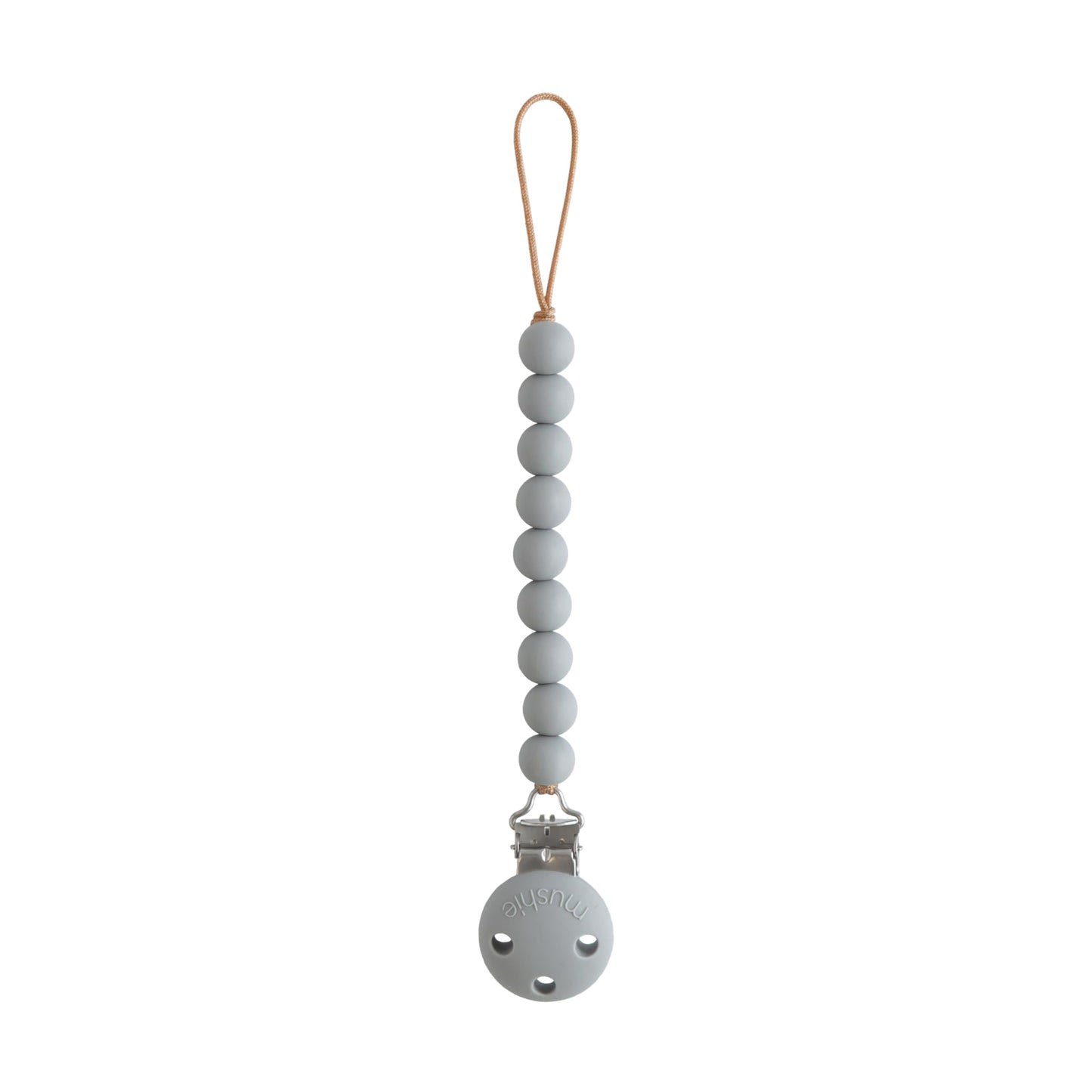 mushie 100% Silicone Baby Pacifier Clip BPA Free | Hera (Stone)