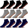 Hycles Boys Girls Non-Slip Toddler Socks Grip Ankle Sticky Sock Anti-Skid Socks For Kids 6 Pairs For 10-13 Years Kids