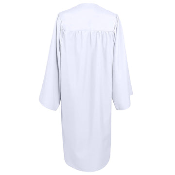 GradPlaza Matte Choir Robe for Church Baptism Officiant Confirmation or Costume,Graduation Gown for School White Size 57ff