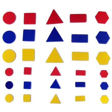 hand2mind Foam Attribute Blocks Student Kit, Geometry Set, Preschool Learning, Manipulatives for Preschool, Montessori Math, Sha