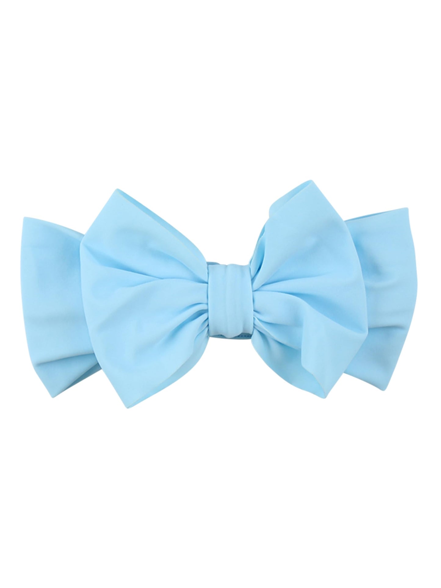 RuffleButts Girls Swim Bow Headband - Blue Breeze, One Size