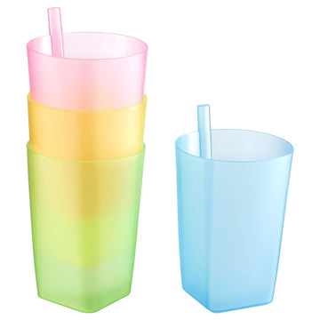 Sippy Cup 4Pcs Toddler Sip Cups With Built In Straw Kids Drink Cups With Straws