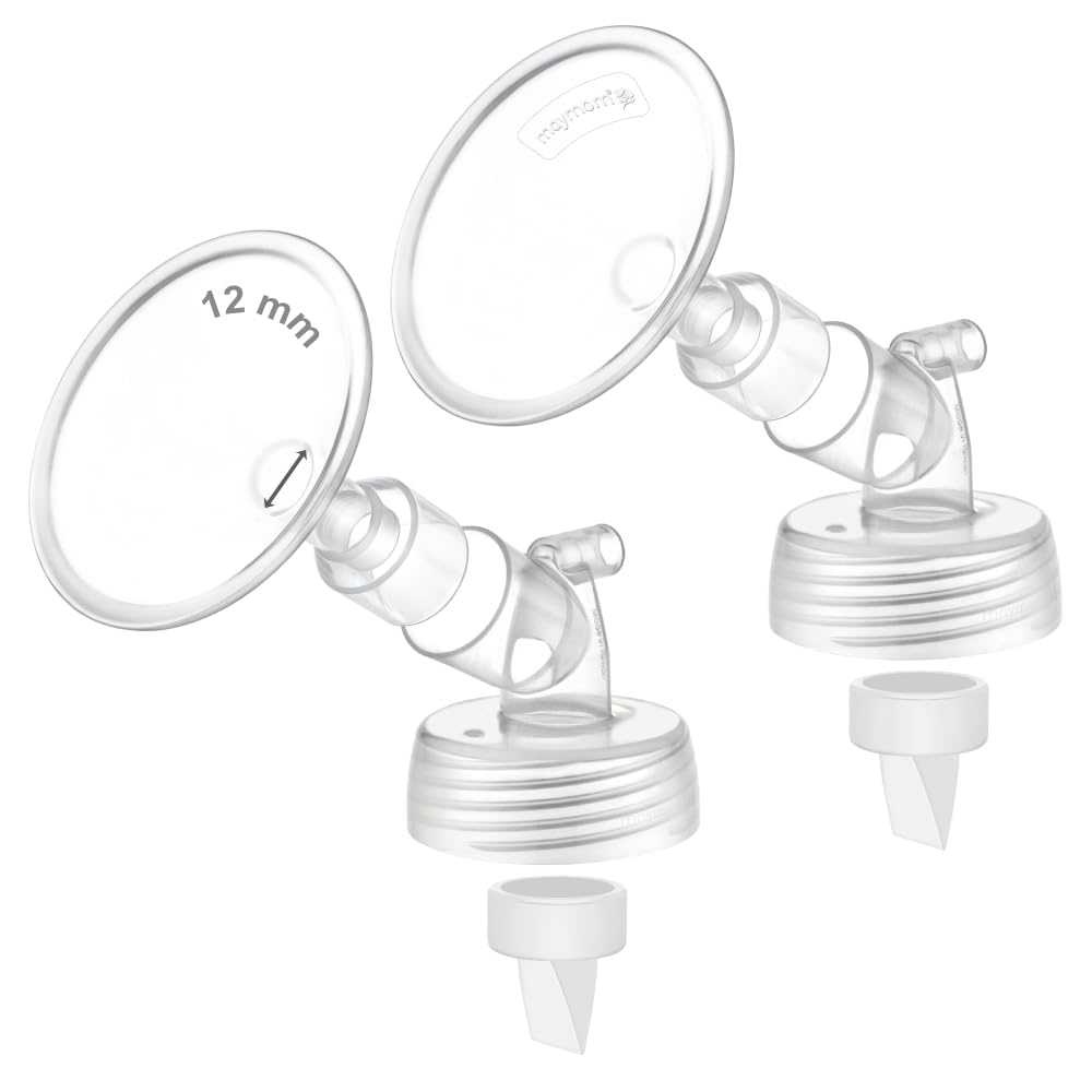 2X 12 Mm Maymom Two-Piece Wide Neck Pump Parts Compatible With Spectra S1,Spectra S2 Pumps And 2 Valves; Incl Wide Mouth Flanges