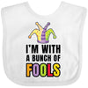 Inktastic Im With A Bunch Of Fools With Jester Hat April Fools Day Baby Bib White 34F23
