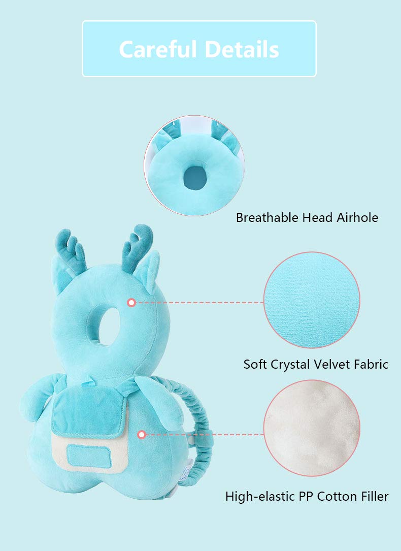 Head Safety Protector Pad For Baby Toddler Walker,Infant Talking Head Protection Backpack Cushion (Yellow Lion)